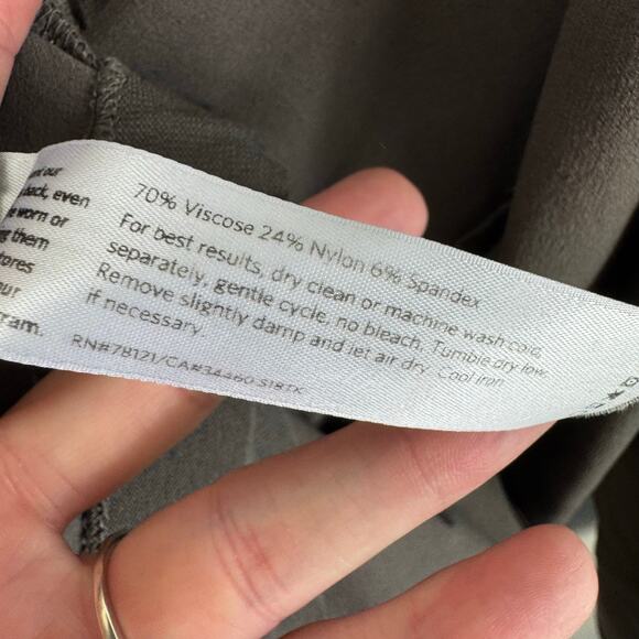 Eileen Fisher Rye Washable Crepe Slouchy Pocket Stretchy Open Kimono Tunic L - Picture 6 of 6